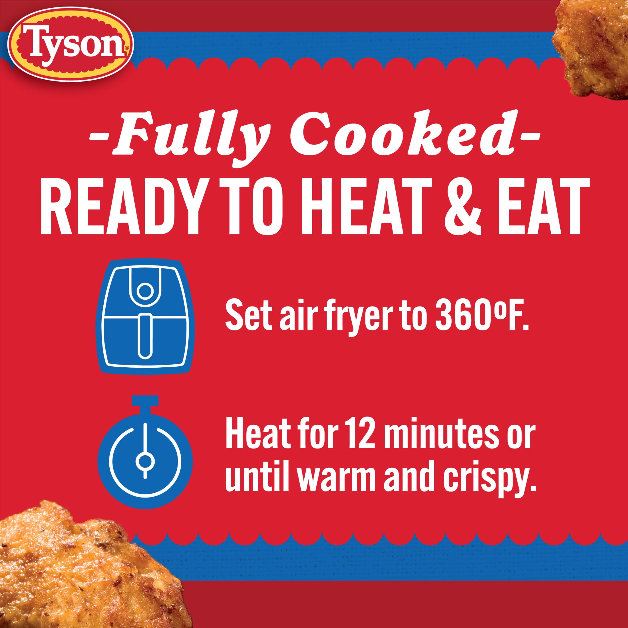 Tyson Rotisserie Seasoned Crispy Wings, 16 oz (Frozen, Fully Cooked)