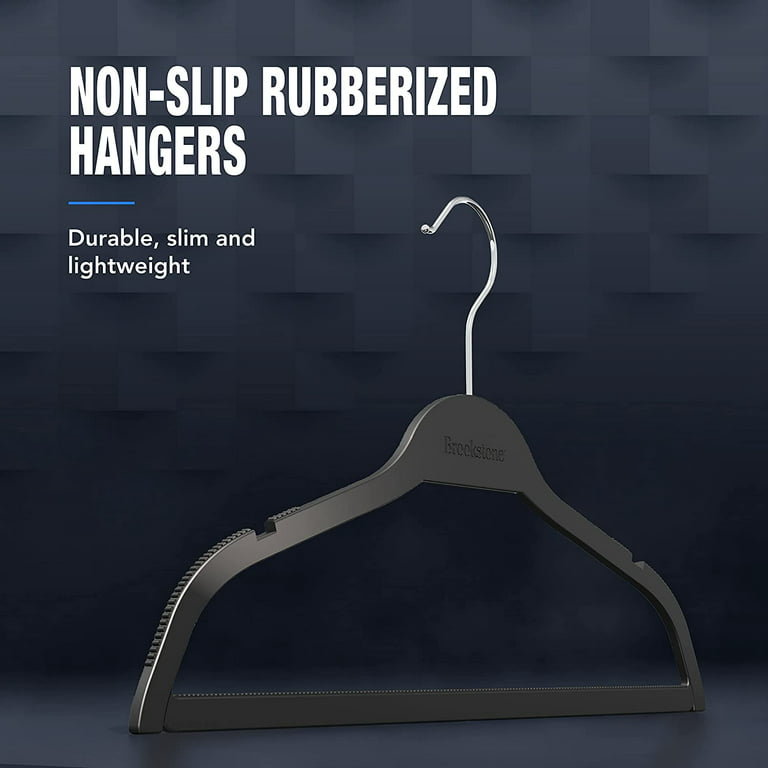 Rubber Coated Plastic Hangers (30 Pk) Non Slip Rubberized U-Slide Hanger,  Ultra Thin Space Saving