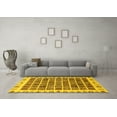 thumbnail image 3 of Ahgly Company Machine Washable Indoor Rectangle Abstract Yellow Modern Area Rugs, 2' x 4', 3 of 4