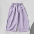 thumbnail image 2 of Ashirexll Wide Leg Pants, Summer Pants, 1-11Y Girls Pants Summer Solid Color Casual Fashion Wide Leg Pants, 2 of 4