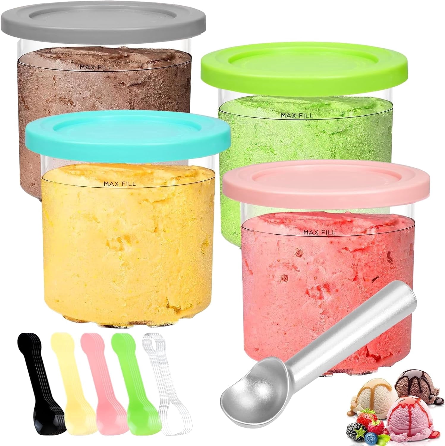 Ninja CREAMi 16 Oz Pint & Lid, Compatible with NC300 Series Ninja