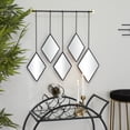 thumbnail image 2 of DecMode 27" x 27" Black Diamond Shapes Wall Mirror with Hanging Bar, 2 of 8