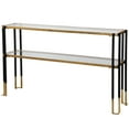 thumbnail image 3 of Uttermost Kentmore Contemporary Iron and Glass Console Table in Black/Gold, 3 of 7