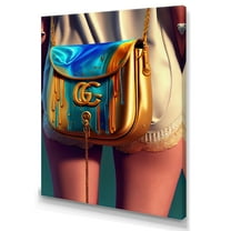 Designart Fashion Girl Going Out Tonight With Gg Canvas Wall Art