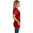 thumbnail image 4 of Hanes S04V T-Shirt à Col en V Nano-T pour Femmes, Rouge Foncé - 3TG, 4 of 5