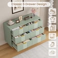 thumbnail image 4 of Fluted Dresser for Bedroom with 6 Drawers, 39.4" Wide Modern Chest of Drawers with Metal Handle, Wooden Closet Clothes Storage Organizer for Living Room, Hallway, Olive Green, 4 of 8