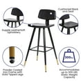 thumbnail image 5 of Flash Furniture Kora Square Adjustable Low Back Barstool, Black, 5 of 15