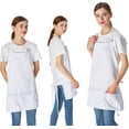 thumbnail image 3 of Pakyozj 2 Pack 3 Pockets Adjustable Bib Apron Chef Kitchen Cooking Aprons for Women Men, 3 of 7