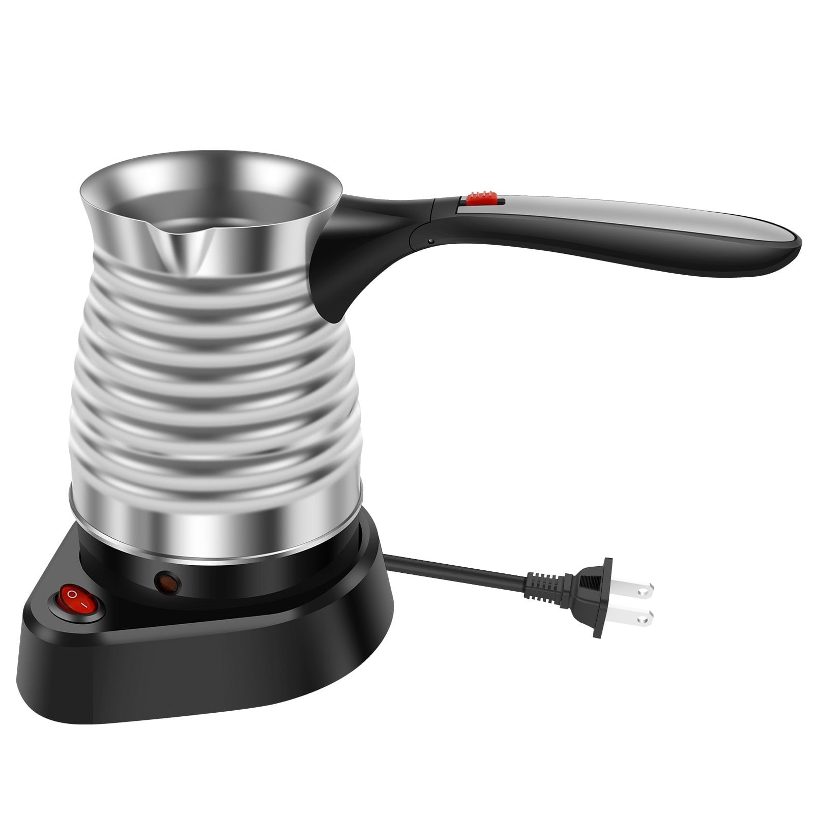 FUYGRCJ 500ml Turkish Coffee Maker, Stainless Steel Turkish Coffee Pot with Foldable Handle, 6 Cups Large Capacity Electric Turkish Coffee Maker, Thread Coffee Tea Warmer Kettle for Home Travel