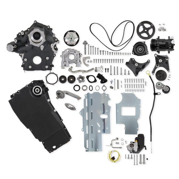 Holley 20-345BK Holley Godzilla High-Mount Accessory Drive - F100 Swap - Complete - Black