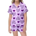 thumbnail image 1 of Pyjamas en Satin pour Garçons Imprimé Manches Courtes Ensemble de Pyjamas Classiques pour Enfants Pyjamas Filles Garçons Filles Mode, 1 of 3