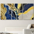 thumbnail image 2 of wall26 Canvas Print Wall Art Set Geometric Blue Gold Marble Landscape Abstract Shapes Illustrations Modern Art Decorative Boho Colorful for Living Room, Bedroom, Office - 24"x36"x3 Panels, 2 of 5