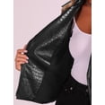thumbnail image 5 of DARING DIVA Women's Zip Up Faux Leather Cropped Jacket S Black, 5 of 6