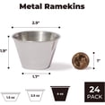 thumbnail image 3 of Fit Préparation de Repas [24 Pack 4 oz Tasses à Sauce en Acier Inoxydable, Ramequins en Métal Réutilisables, Bols à Condiments de Qualité Commerciale, Tasses à Portions Individuelles, Petite Tasse Ronde au Jus pour Maison, Restaurant, 3 of 7