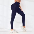 thumbnail image 5 of HKYNLAG Leggings with Pockets for Women Tummy Control Workout Sports Yoga Athletic Leggings with Pockets Navy M, 5 of 5