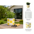 thumbnail image 5 of Decorative Flower Pots with Daisy Pattern for Home Decor - Indoor and Outdoor Plant Pot for Living Room, Garden, or Patio Decor - Planter for Office, Kitchen Counter, or Side Table - 6", White & Gold, 5 of 12