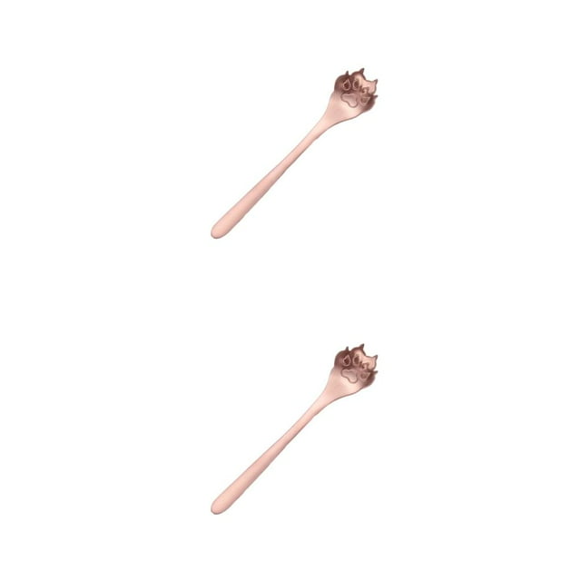 Decodeary Tea Spoon For Tea Essential Teaware For Tea Drinking - Exquisite And Practical Stainless Steel Spoon Stainless Steel dog paw rose gold 1 2Set