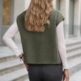 thumbnail image 3 of TIANZEN Knit Zip Front Vest Sleeveless Oversized Outerwear With Side Pockets Casual Layering Cardigan Two Vest Denim Vest Sweater Sleeves Juniors Flannel Vest, 3 of 5