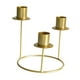 thumbnail image 2 of Candelabro porta velas,Candelabro porta velas candelabro soporte 3 brazos,Pilar de vela cónico de metal alto y largo para bodas,Centro de mesa para fiestas,aniversarios,cenas,eventos y oro, 2 of 8