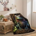 thumbnail image 4 of Frogs Mysterious Elements Pattern Print Flannel Throw Blanket, 4 of 8