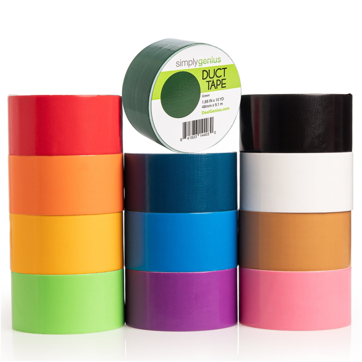 Colored Duct Tape Bulk 12 Assorted Colors Duct Tape, 2 Inch X 10 Yards X 12  Tape , Rainbow Duct Tap-haoyi