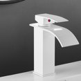thumbnail image 1 of Mezclador monomando de latón para baño, control de agua fría y caliente, elegante grifo de lavabo negro mate, 1 of 6