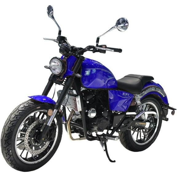 HHH 250cc Cruiser Motorcycle 6-Speed Manual Sport Transmission EFI Fuel Injection-( Blue )