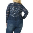 thumbnail image 3 of Agnes Orinda Plus Size Cardigan for Women Lace Bolero Shrug 3/4 Sleeve Tie Front Elegant Bolero Cardigan 3X Navy Blue, 3 of 6