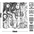 thumbnail image 7 of Vintage Nautical Octopus Shower Curtain Navy Blue Mermaid Funny Ocean Kraken Shower Curtains for Bathroom Anchor Coastal Map Waterproof Fabric Bath Curtain Decor with Hooks 72 x 72, 7 of 7