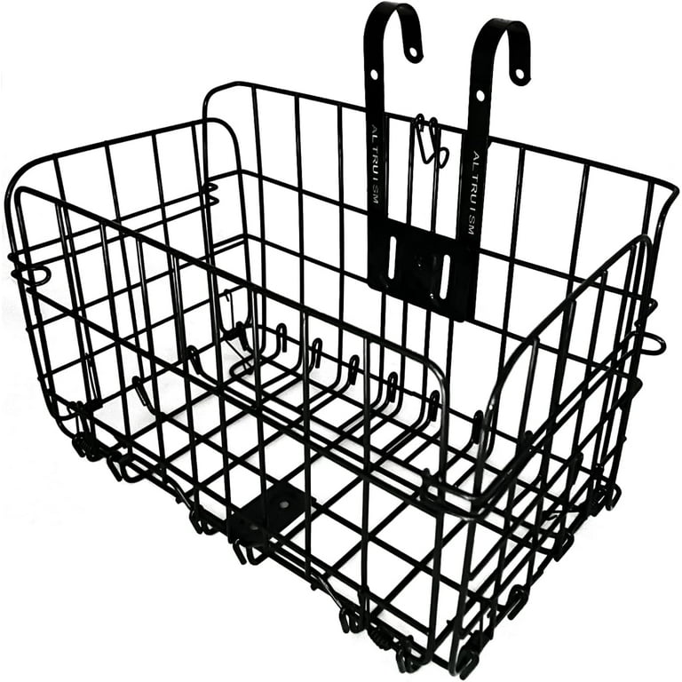 Bike Basket, Metal, Front Handlebar, for Adult Bikes, Rear