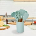 thumbnail image 2 of 11Pcs Silicone Cooking Utensil Set Heat Resist Wooden Handle Silicone Spatula Ladle Spaghetti Server Tongs Spoon Egg whisk Kitchenware Set w/ Holder Green, 2 of 10