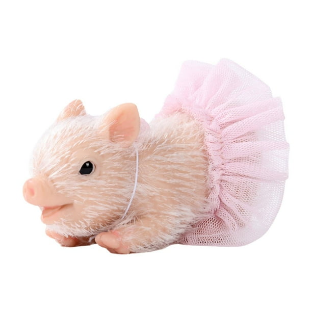 Muñeca de cerdito renacido en miniatura, cerditos, decoración del hogar, cerdito de silicona suave y divertido, lindo animal de peluche para niños y