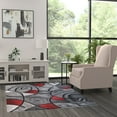 thumbnail image 3 of BizChair Modern Contemporary Area Rug, Red Grey Black. (5 Feet X 7 Feet), 3 of 7