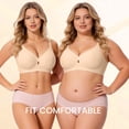 thumbnail image 6 of Jelly Bras for Women Wireless Full Coverage Seamless V-Neck Bra with Keyhole Cutout, Everyday Comfort,Sizes M-3XL, 6 of 7