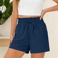 thumbnail image 3 of High Waisted Paper Bag Shorts for Women, A-Line Crinkle Waist Shorts with Pockets, Pull On Casual Shorts for Everyday Summer Wear, 3 of 6