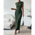 thumbnail image 6 of BTFBM Women's Ruched Bodycon Dress Summer Casual Sleeveless Lightweight Back Slit Elegant Club Party Cocktail Maxi Dresses, 6 of 9