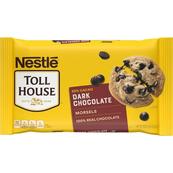 Pack Of 3 Nestle Toll House Dark Chocolate Chips, 20 oz (Package May Vary)