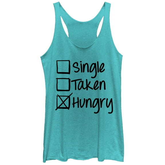 Women's Lost Gods Valentine's Day Hungry Status Racerback Tank Top Tahiti Blue Medium