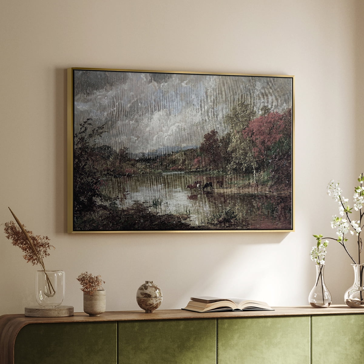 Vintage Landscape-XXIII By Wexford Home Framed in Gold Wood Gallery Wrapped Canvas 17 in. x 25 in.