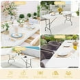 thumbnail image 6 of Set of 2 Folding Table 6 FT Lightweight Camping Table Portable Plastic Rectangular Outdoor Dining Table Steel Legs Fold-in-Half with Carrying Handle for Indoor,Picnic,Party,Wedding,Events(White), 6 of 6