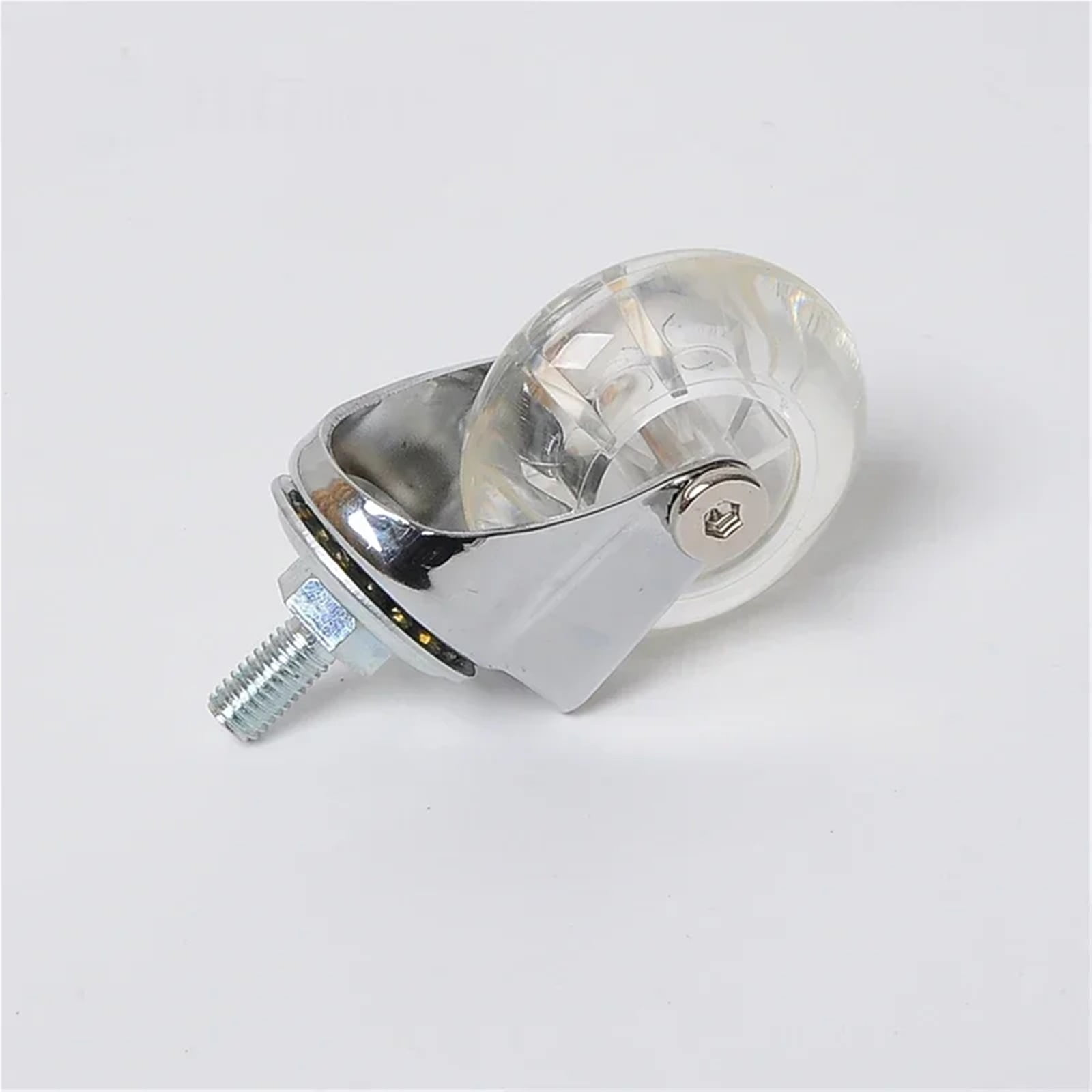 4Pcs 2 Inch M8x15mm Screw Threaded Stem Casters Office Chair Caster Wheel Clear Swivel Casters With Brake For Sofa Chair Cabinet ,Quiet and Smooth