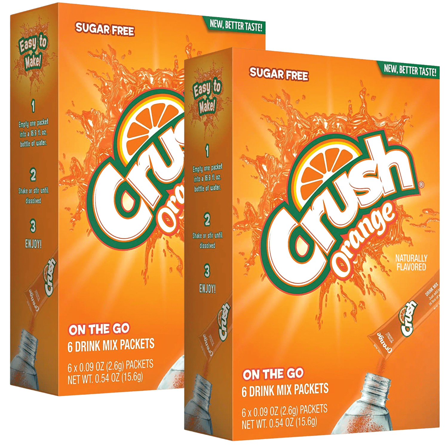 Crush Soda Orange Singles To Go Water Drink Mix, SugarFree Non