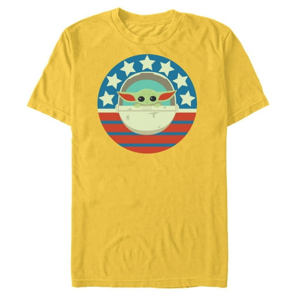 Star Wars The Mandalorian the Child Americana - Short Sleeve Blended T-Shirt for Adults – Customized-Yellow