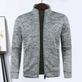 thumbnail image 3 of Skymirror Men Fall Winter Sweater Coat Zip-up Zipper Pockets Knitted Thin Cardigan Stand Collar Long Sleeves Solid Color Elastic Cuff Daily Wear Jacket, 3 of 8