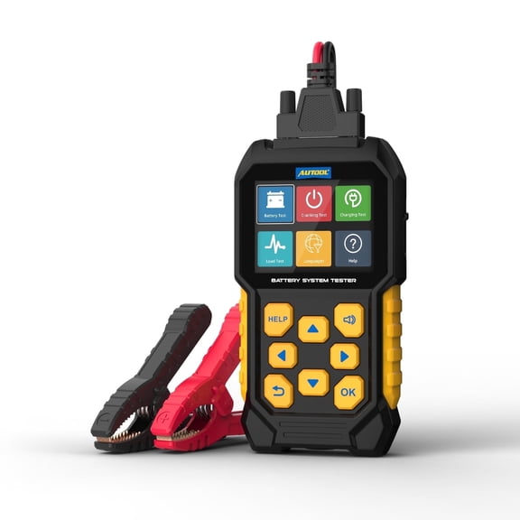 AUTOOL BT460 8V-30V Automotive Battery Load Detector, Digital Battery Analyzer, 30-2000CCA Charging Cranking System Tester W/ 2.8" Color Screen 14 Language for Car Truck RV Boat