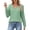 Green, variant on Women's Casual Solid Color V-Neck Long Sleeve Loose Fit Pullover Sweatshirt Top