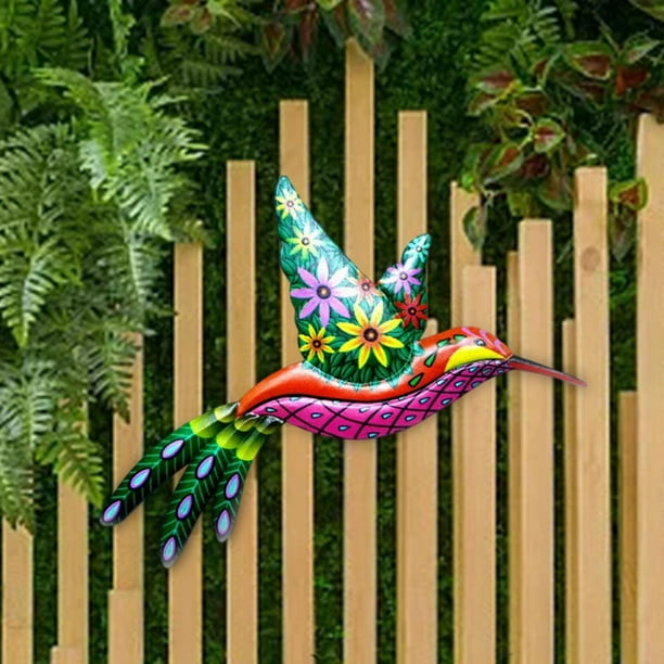 Arte de pared de colibrí shamjiam escultura colgante 3D para interiores exteriores
