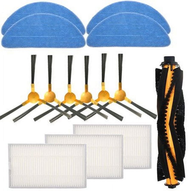 14 Packs Part For iHome AutoVac Eclipse G 2-in-1 Robot Vacuum Include 1xMain Brush 2xHepa Filters 2xMop Pads 4xSide Brushes