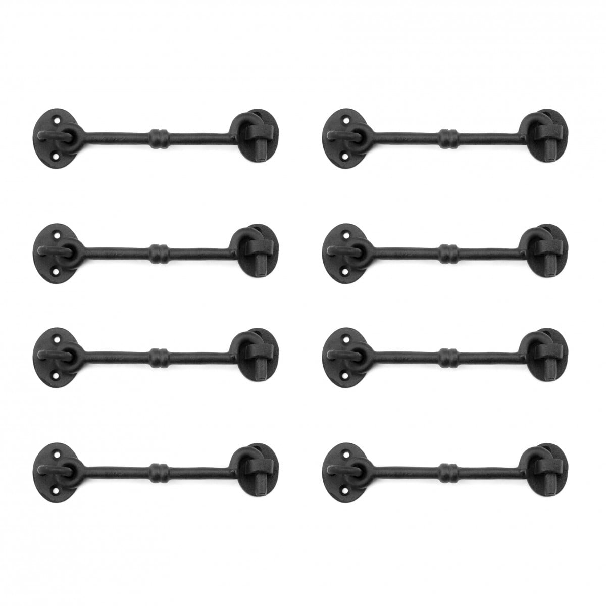 Wrought Iron Cabin Hook Eye Shed Gate Door Latch Catch Holder 5.75" Renovators Supply Set of 8