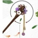 thumbnail image 4 of Elegante palillo de cabello de madera Vintage Pin de pelo de bronce Pin de la flor tradicional para las mujeres Estilo para el cabello (patrón aleatorio), 4 of 4